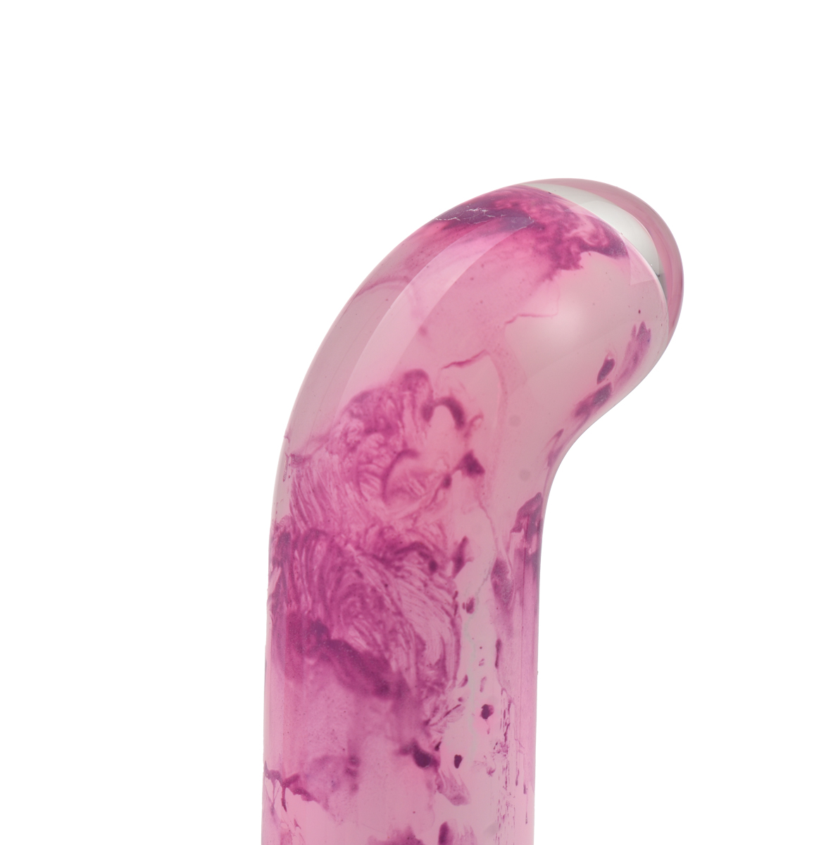 Vibrator Marble Vibe, 10 Moduri Vibratii, Sticla, USB Magnetic, Alb/Roz, 9 cm, Guilty Toys, Glamour
