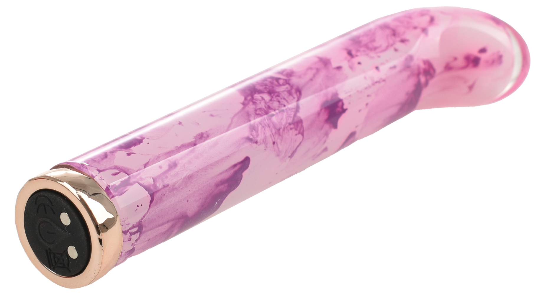 Vibrator Marble Vibe, 10 Moduri Vibratii, Sticla, USB Magnetic, Alb/Roz, 9 cm, Guilty Toys, Glamour