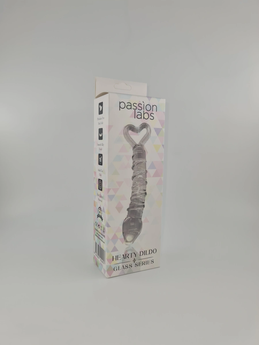 Dildo Hearty, Sticla Premium, 20 cm, Passion Labs, Glass Series