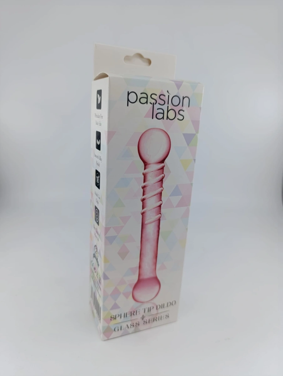 Dildo Double Pink, Sticla Premium, Roz, 19.3 cm, Passion Labs, Glass Series