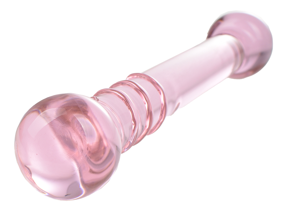 Dildo Double Pink, Sticla Premium, Roz, 19.3 cm, Passion Labs, Glass Series