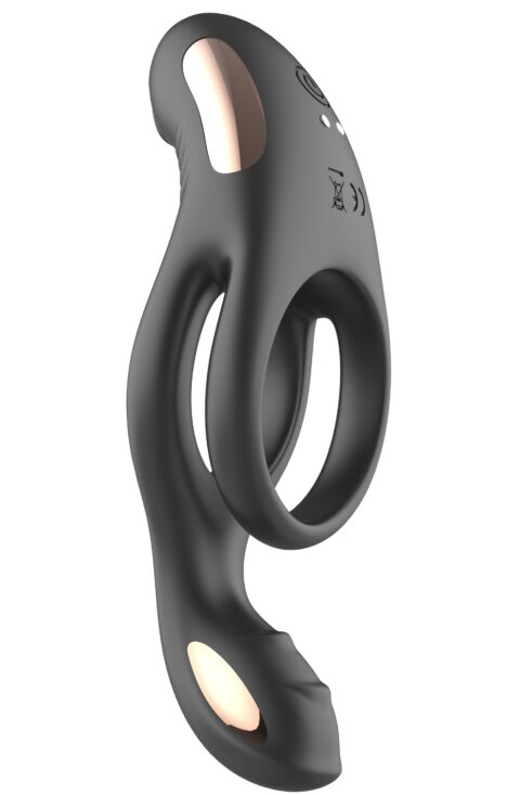 Inel Penis Jakob, 10 Moduri Vibratii, Silicon, USB Magnetic, Negru, Guilty Toys