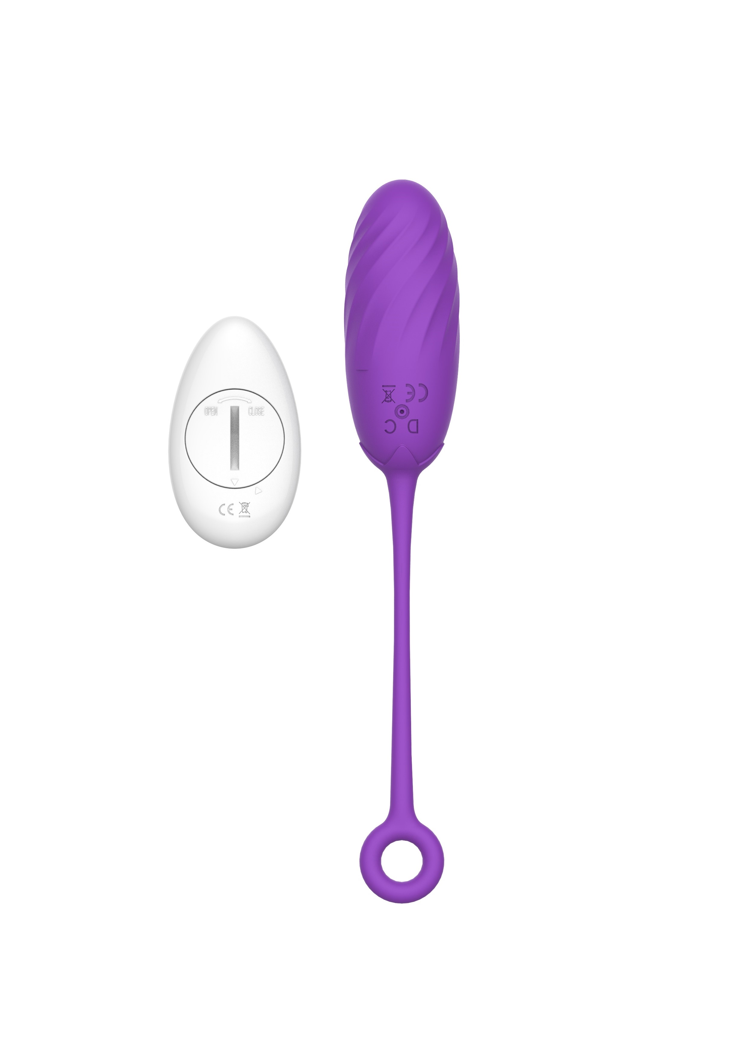 Ou Vibrator Pearl Love Egg, 10 Moduri Vibratii, Remote Control, Silicon, USB, Violet, 19.5 cm, Guilty Toys, Sexxify