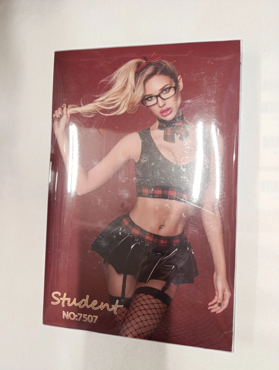 Costumatie Seductive Student, Wetlook, 7 Piese, S-L