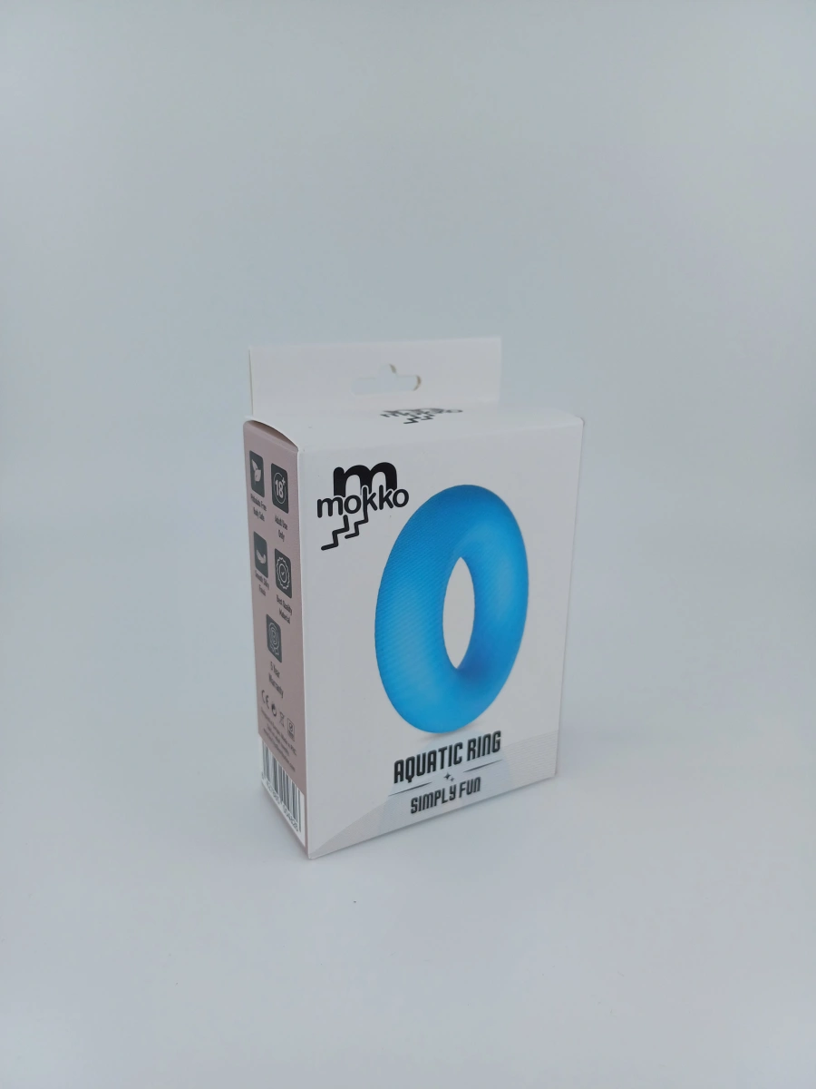 Inel Penis Aquatic Ring Small, Silicon, Albastru, Mokko Toys, Simply Fun