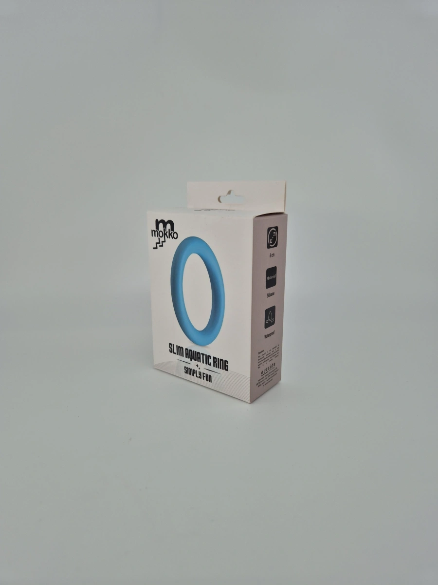 Inel Penis Slim Aquatic Ring, Silicon, Albastru, Mokko Toys, Simply Fun
