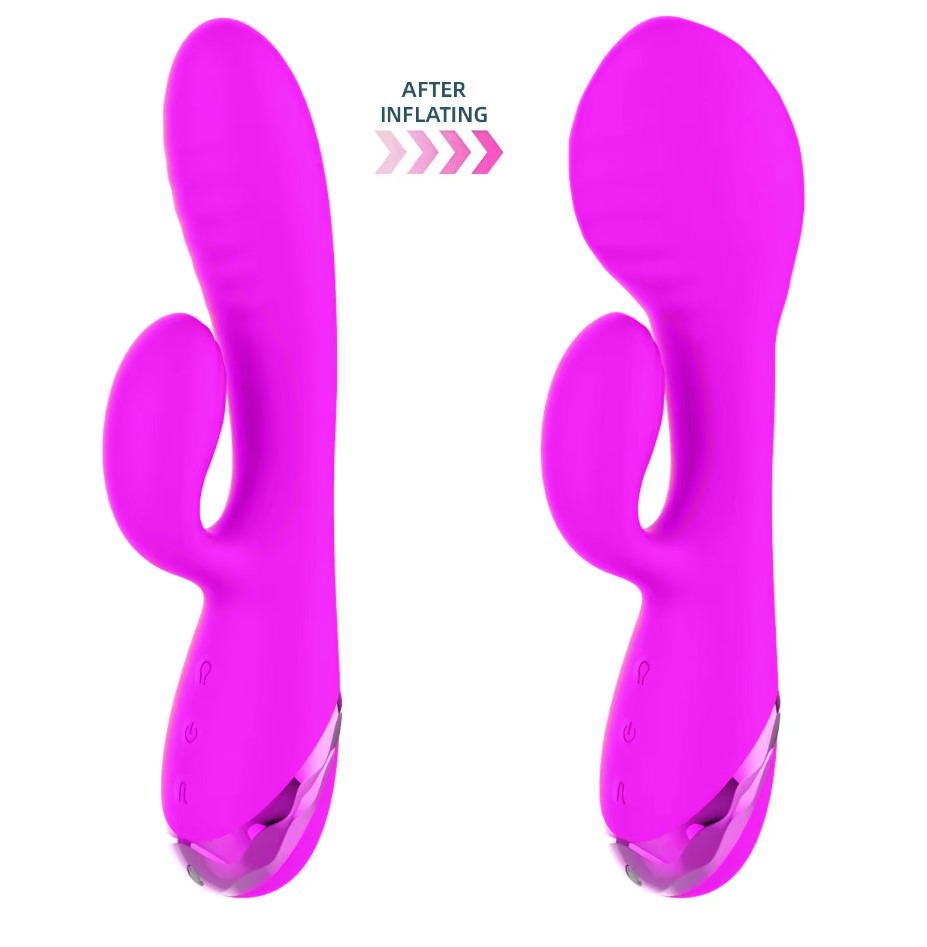 Vibrator Iepuras Inflatable Sahara, 10 Moduri Vibratii, Silicon, USB Magnetic, Mov, 19.5 cm, Passion Labs, Sensations