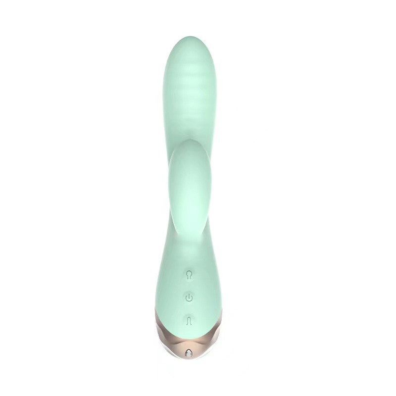 Vibrator Iepuras Inflatable Sahara, 10 Moduri Vibratii, Silicon, USB Magnetic, Verde, 19.5 cm, Passion Labs, Sensations