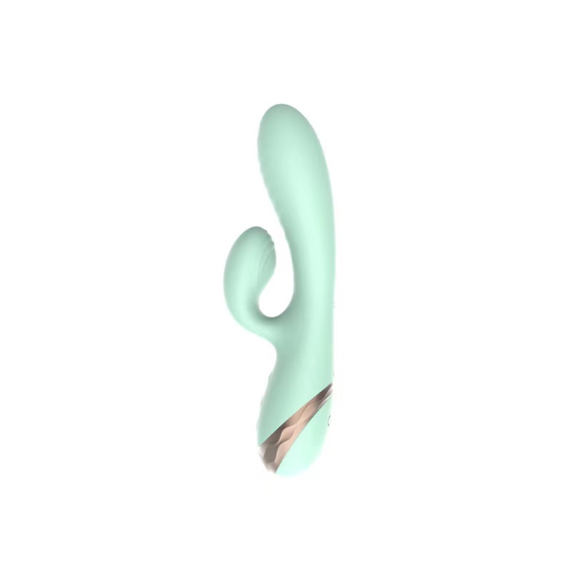 Vibrator Iepuras Inflatable Sahara, 10 Moduri Vibratii, Silicon, USB Magnetic, Verde, 19.5 cm, Passion Labs, Sensations