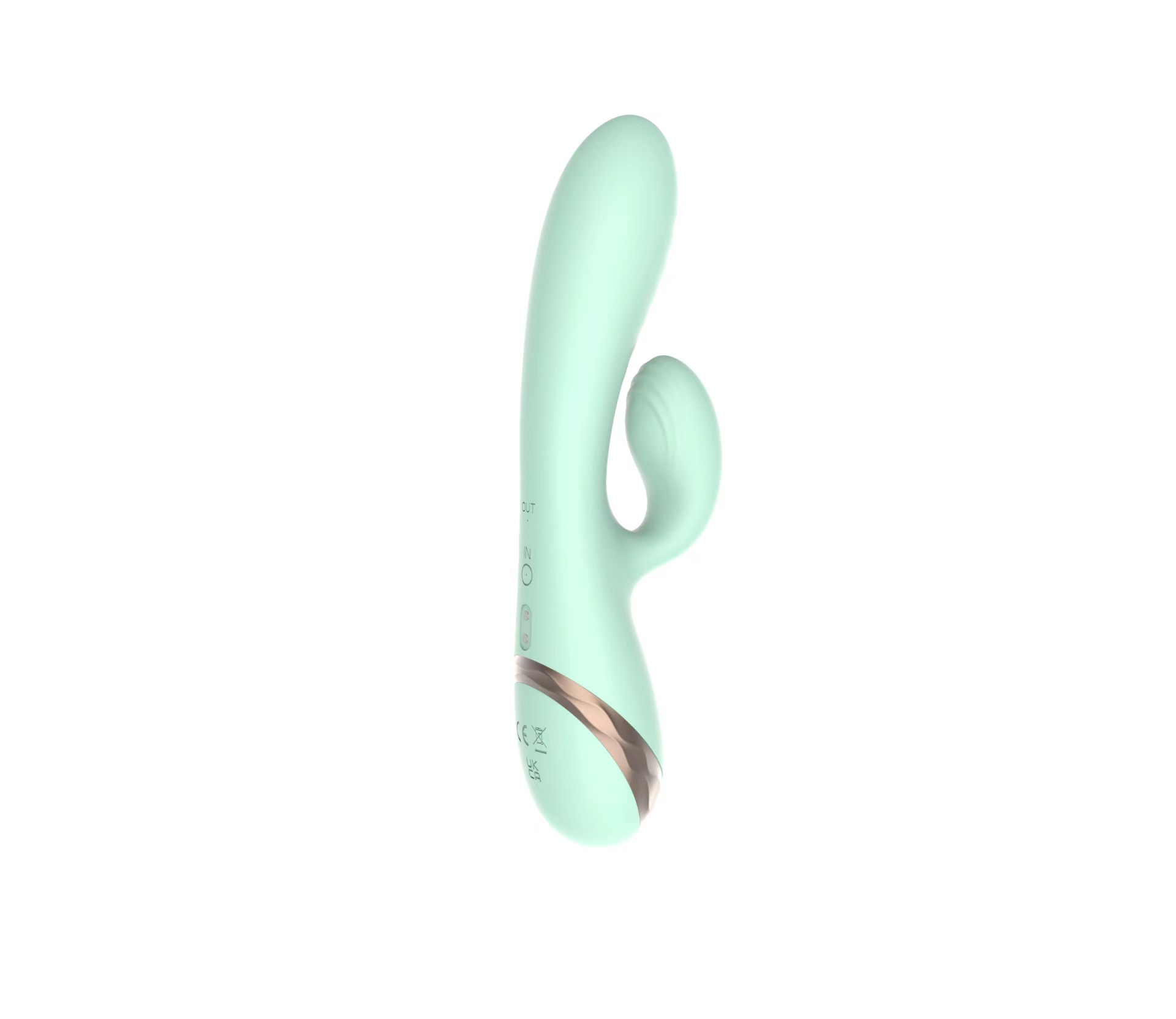 Vibrator Iepuras Inflatable Sahara, 10 Moduri Vibratii, Silicon, USB Magnetic, Verde, 19.5 cm, Passion Labs, Sensations