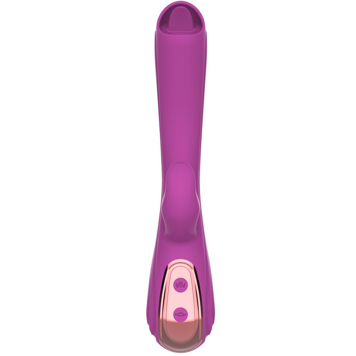 Vibrator Iepuras Leila, Vibrating&Licking, Silicon, USB, Mov, 22 cm, Mokko Toys, Good Vibes