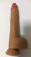 Dildo Realist cu Ventuza Jack, Silicon Lichid, Caramel, 21.5 cm, Mokko Toys