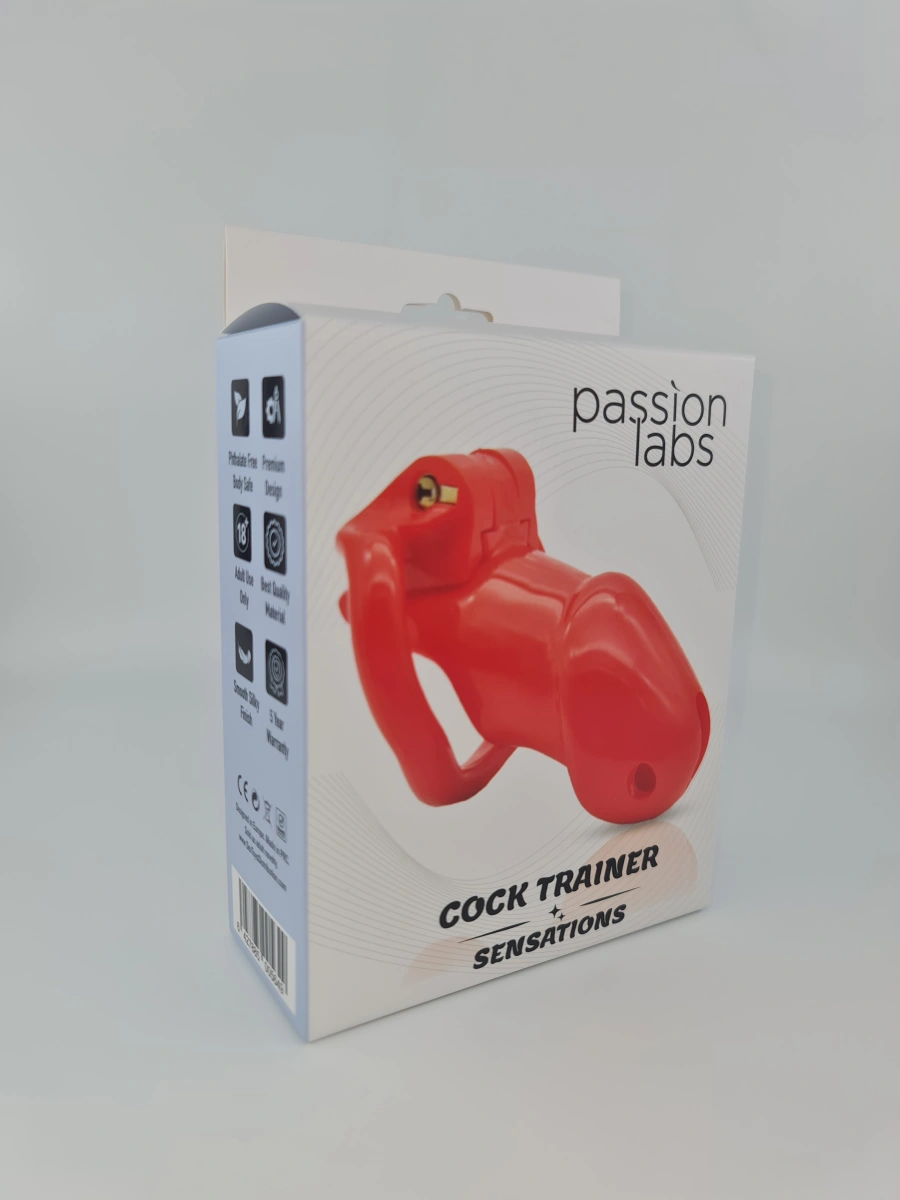 Cusca de Castitate Cock Trainer Hard Plastic Rosu Passion Labs