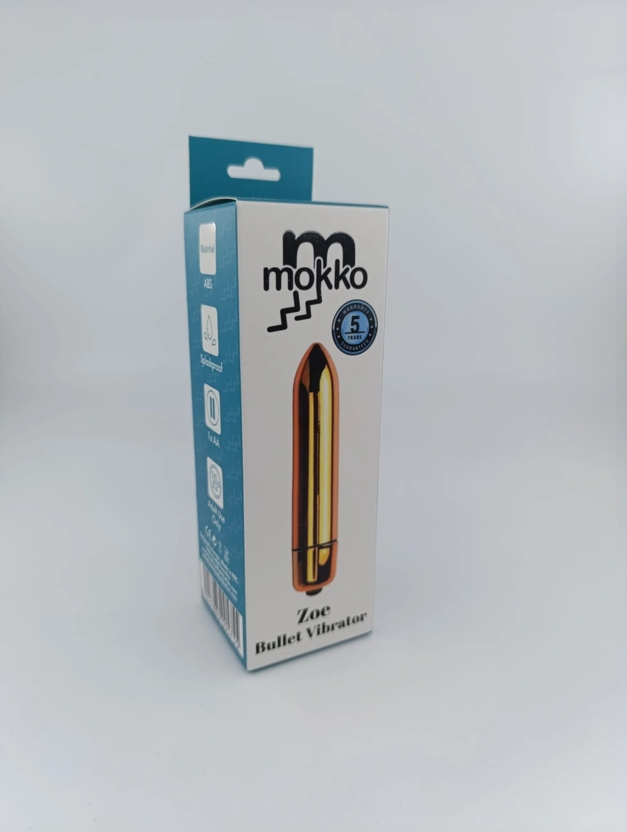 Vibrator Glont Zoe, 10 Moduri Vibratii, Auriu, 9 cm, Mokko Toys