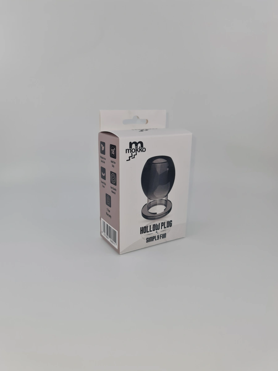 Dop Anal Hollow PVC, Negru, 6 cm, Mokko Toys