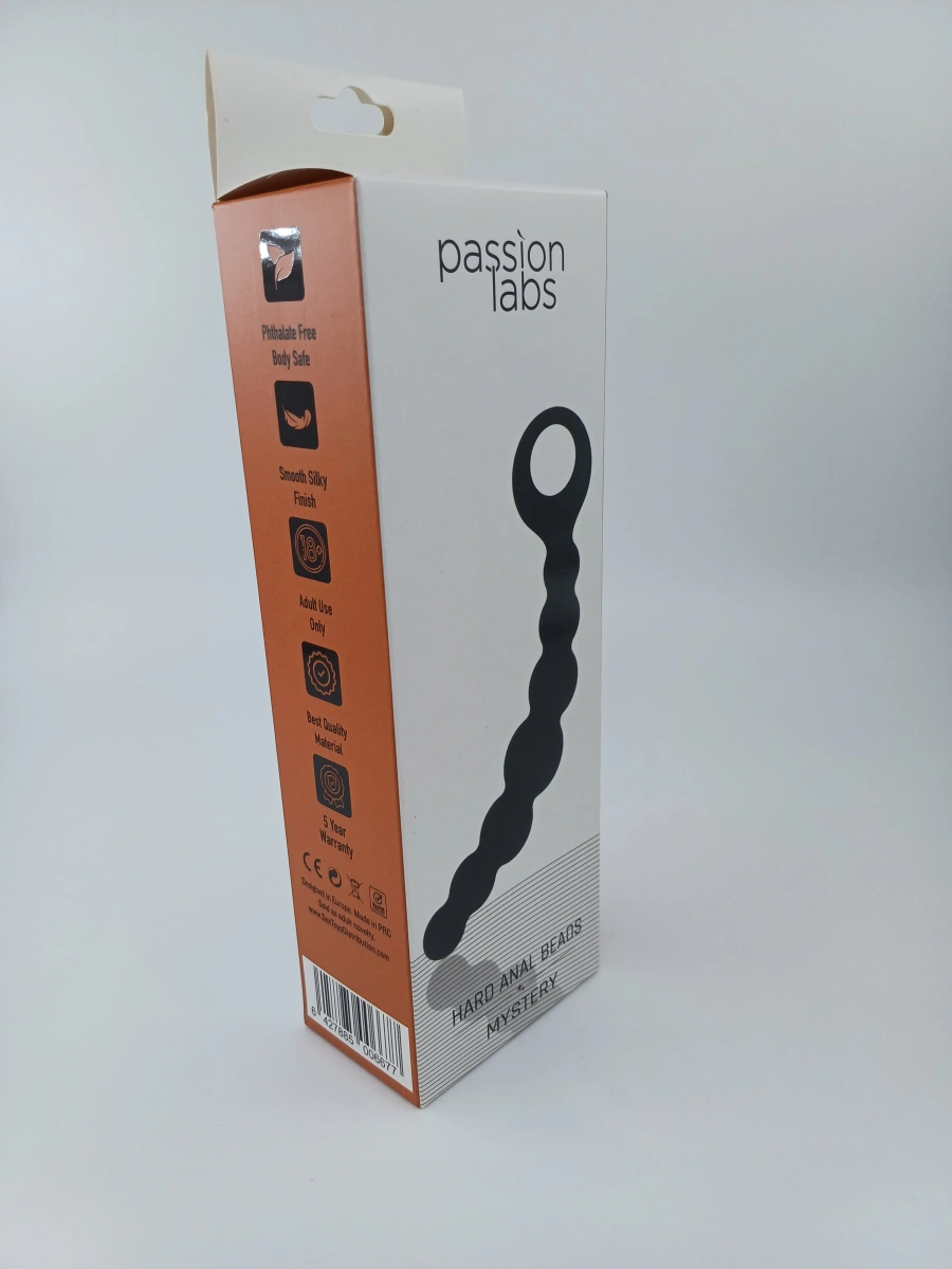 Bile Anale Hard Anal Beads, Silicon, Negru, 17.9 cm, Passion Labs, Mystery