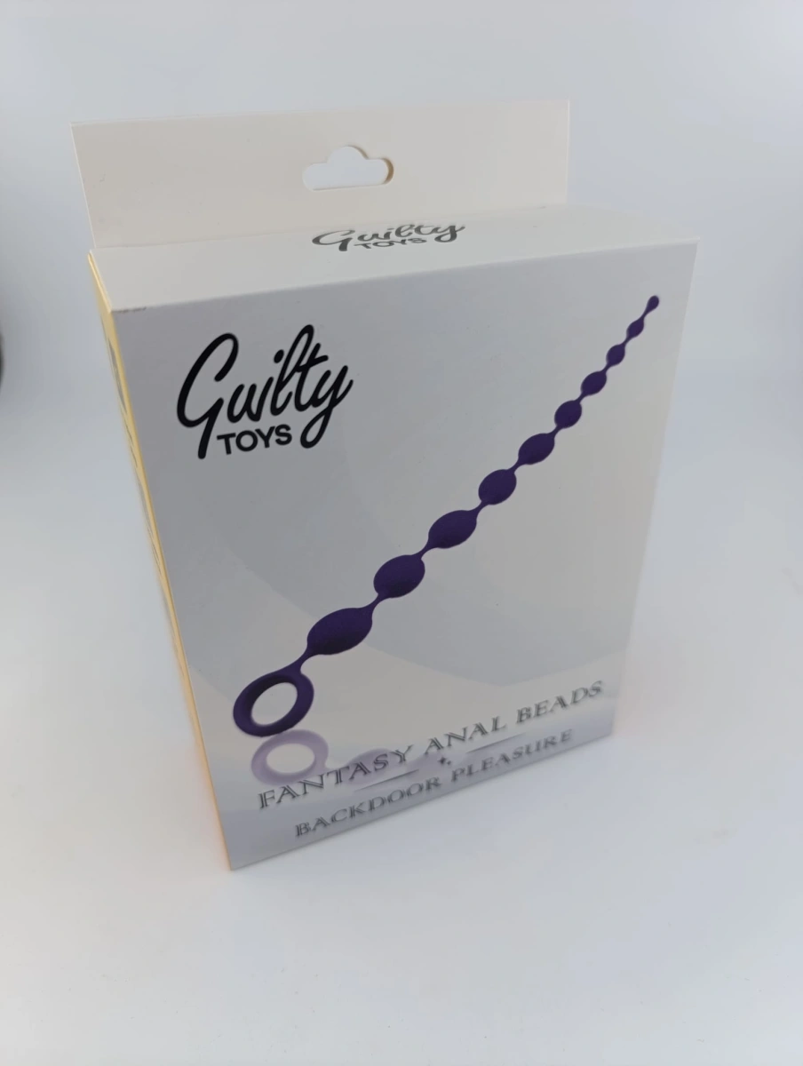 Bile Anale Fantasy Anal Beads, Silicon, Mov Deschis, 35.5 cm, Guilty Toys, Backdoor Pleasure