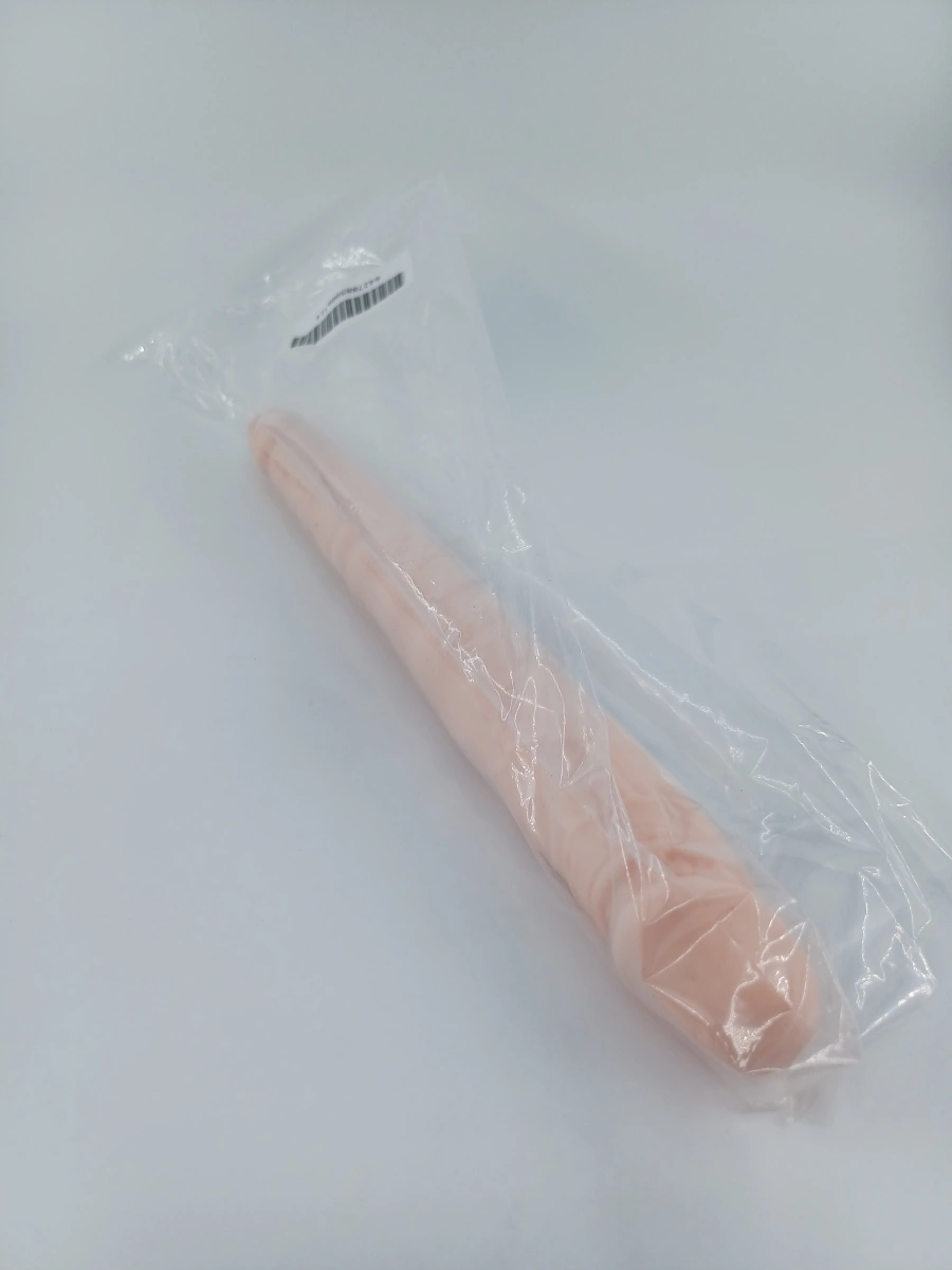 Dildo Dublu Real Slim, Silicon, Natural, 30 cm