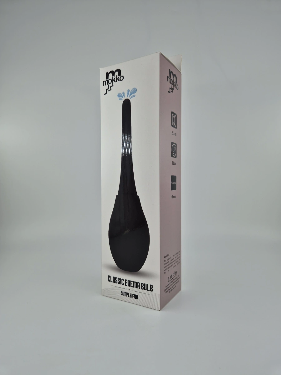 Irigator Anal Classic Enema Bulb, Silicon, Negru, 23.5 cm, Mokko Toys, Simply Fun