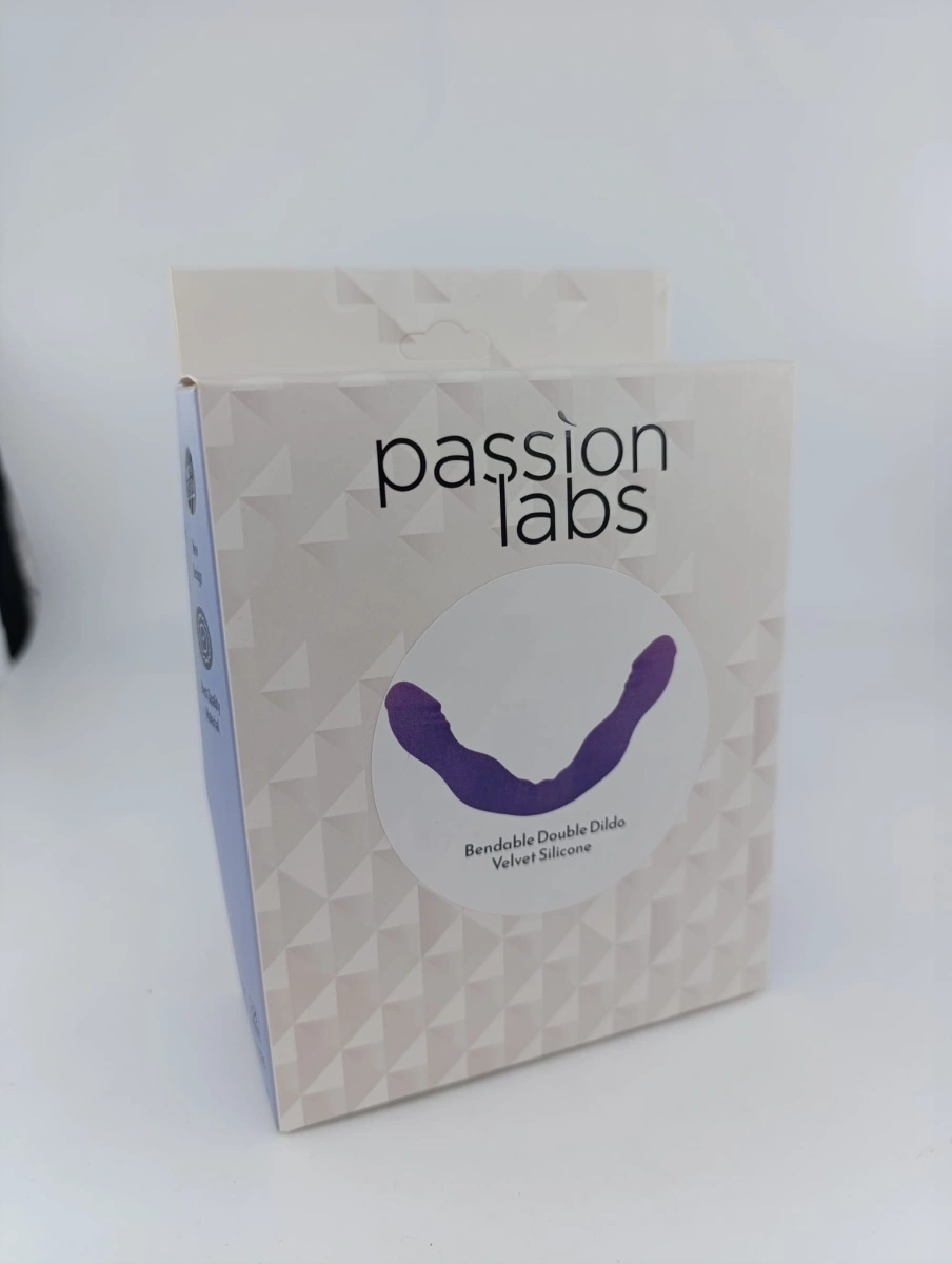 Dildo Dublu Bendable, Silicon Matasos, Mov, 28 cm, Passion Labs