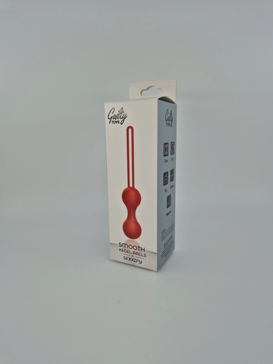 Bile Vaginale Smooth Kegel Balls, Silicon, Rosu, 15 cm, Guilty Toys, Sexxify