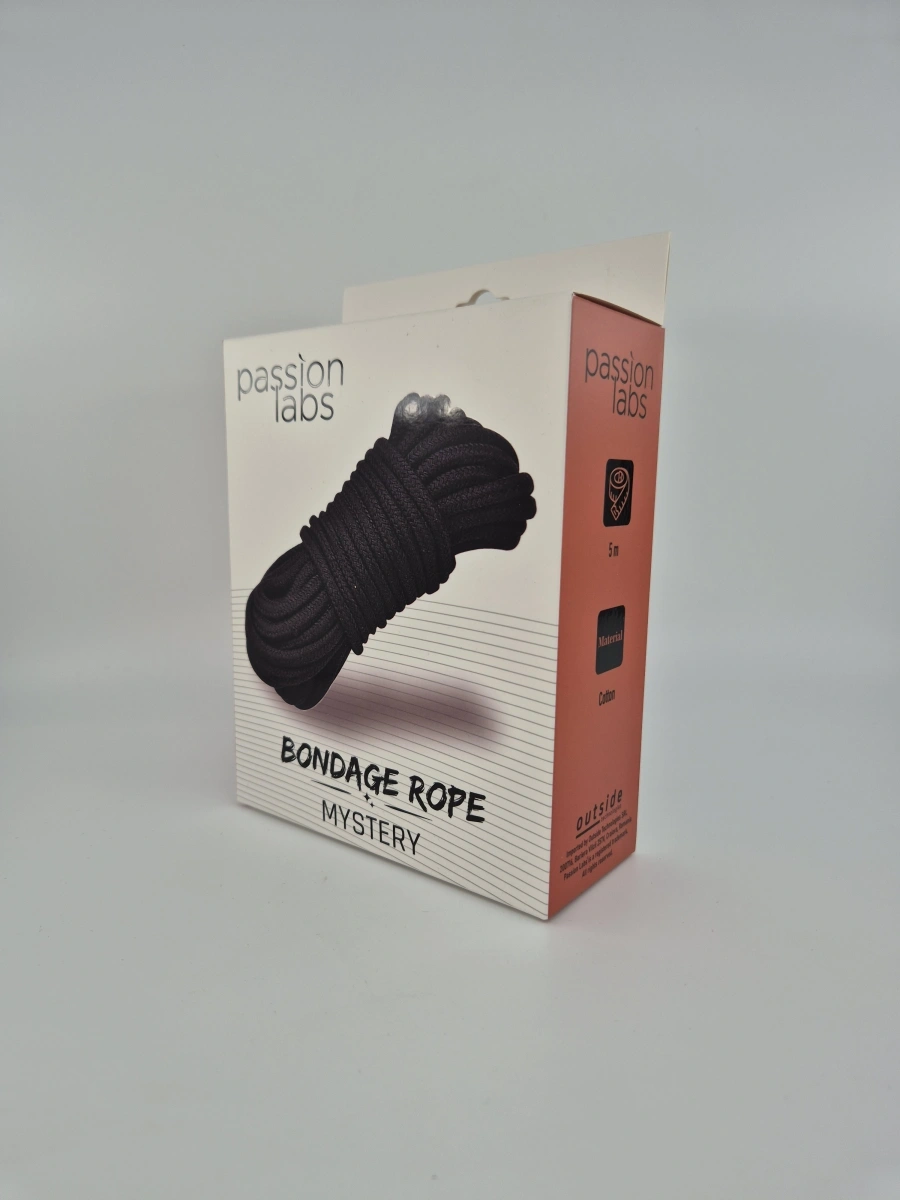 Sfoara Bondage Rope, 5 m, Negru, Passion Labs