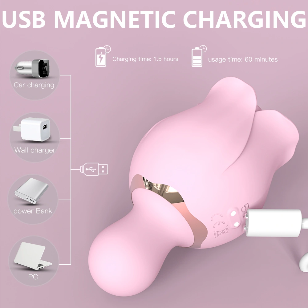 Vibrator Bloom,18 Moduri Stimulatoare, Silicon, USB, Roz, 10.9 cm, Passion Labs
