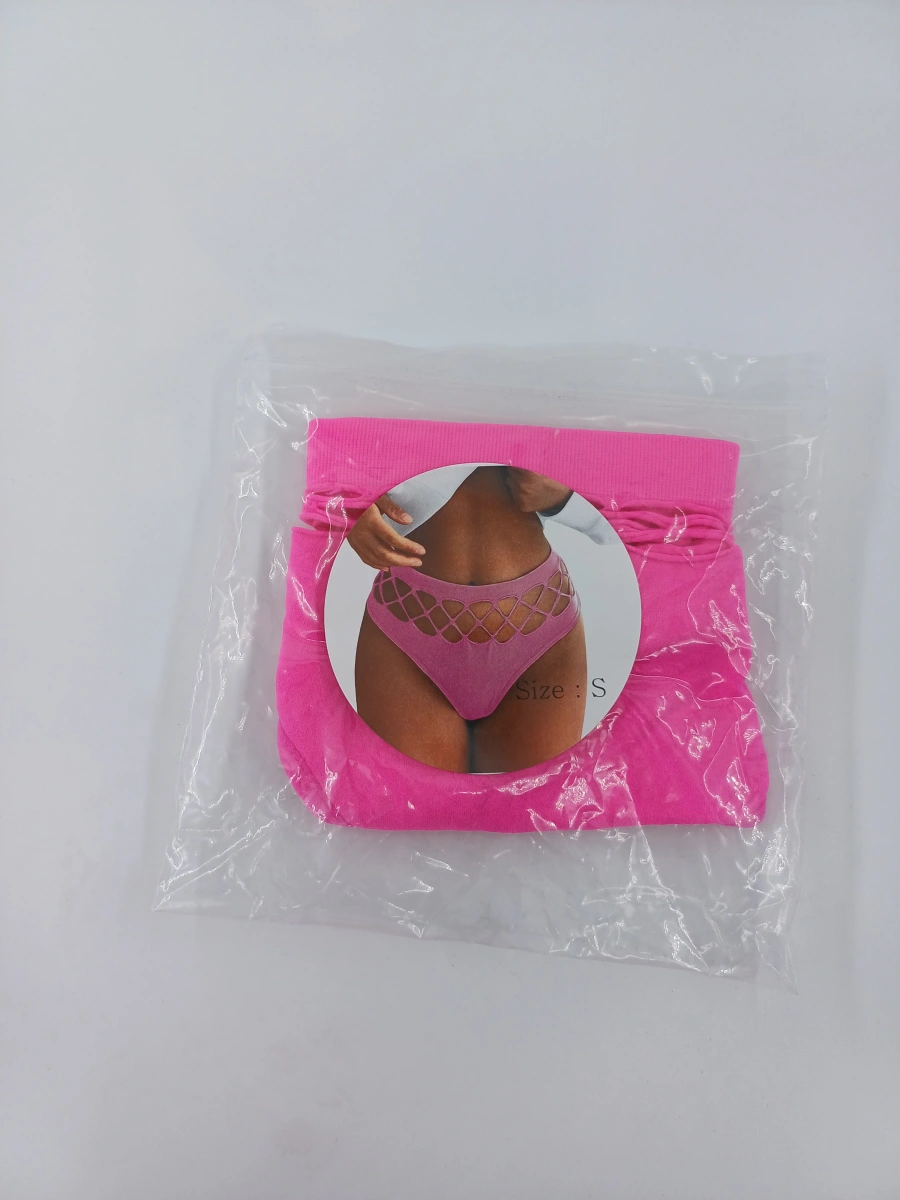 Bikini Tanga Elastici cu Talie Inalta, Roz Neon, S