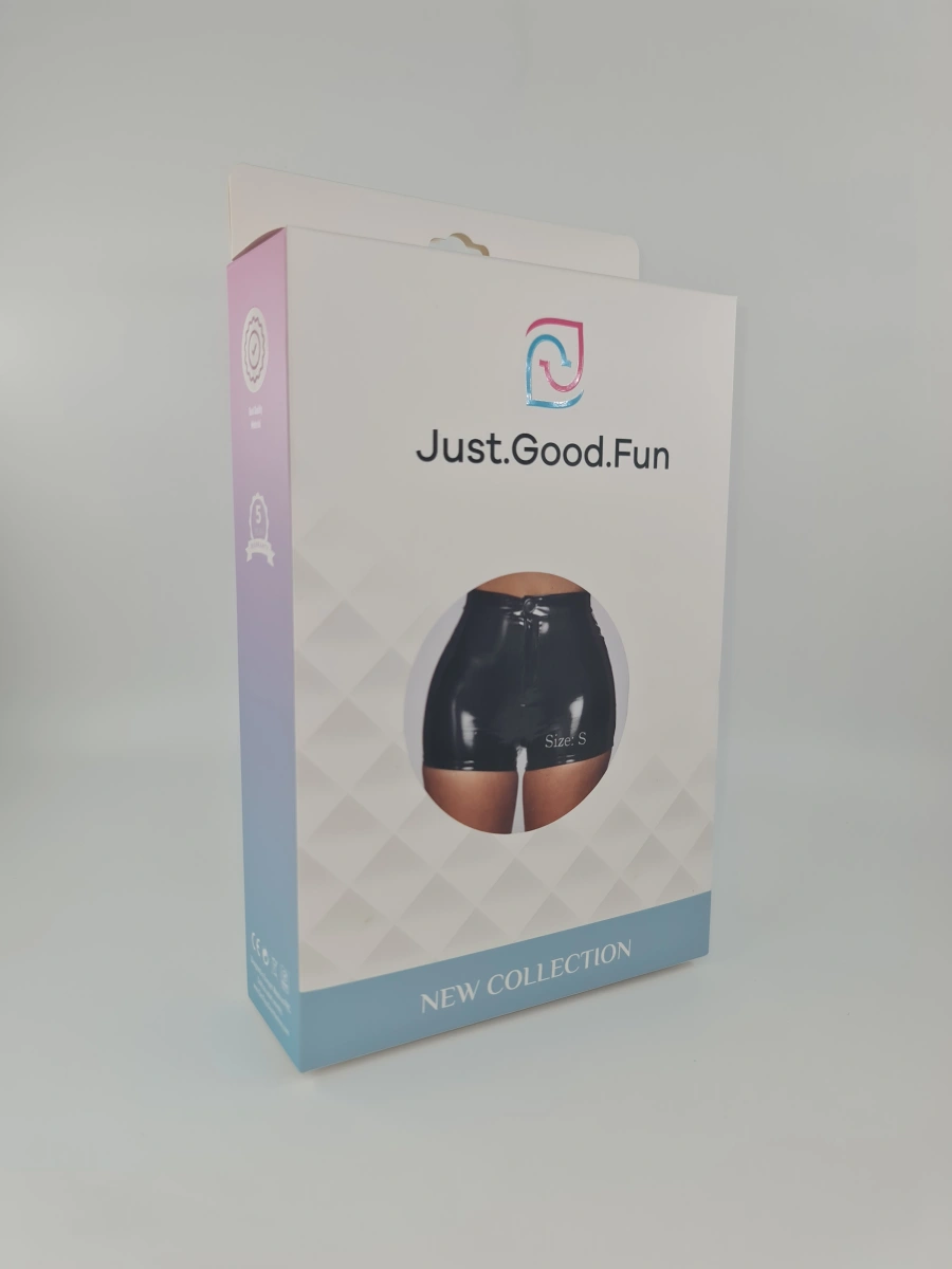 Pantaloni Scurti cu Talie Inalta Taboo, Wetlook, Negru, S, JGF Lingerie