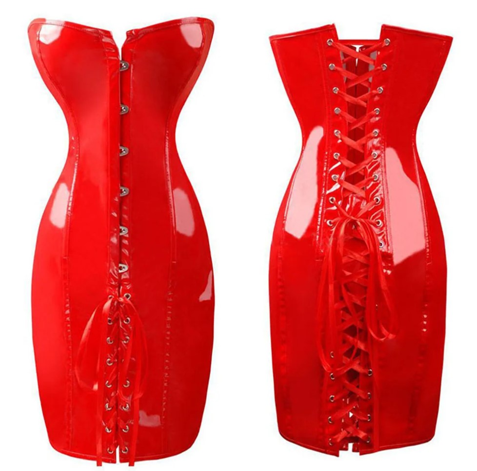 Rochie Sexy Corset Look, Wetlook, Rosu, M