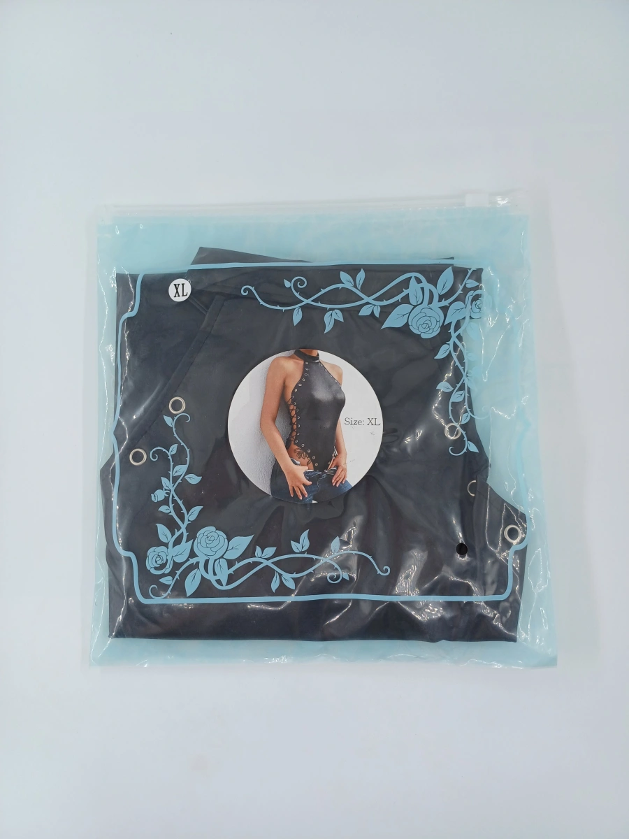 Body Erotic Laces, Wetlook Mat, Negru, XL