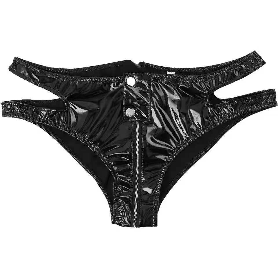 Bikini cu Decupaje, Wetlook, Negru, S