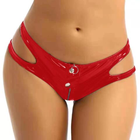 Bikini cu Decupaje, Wetlook, Rosu, L