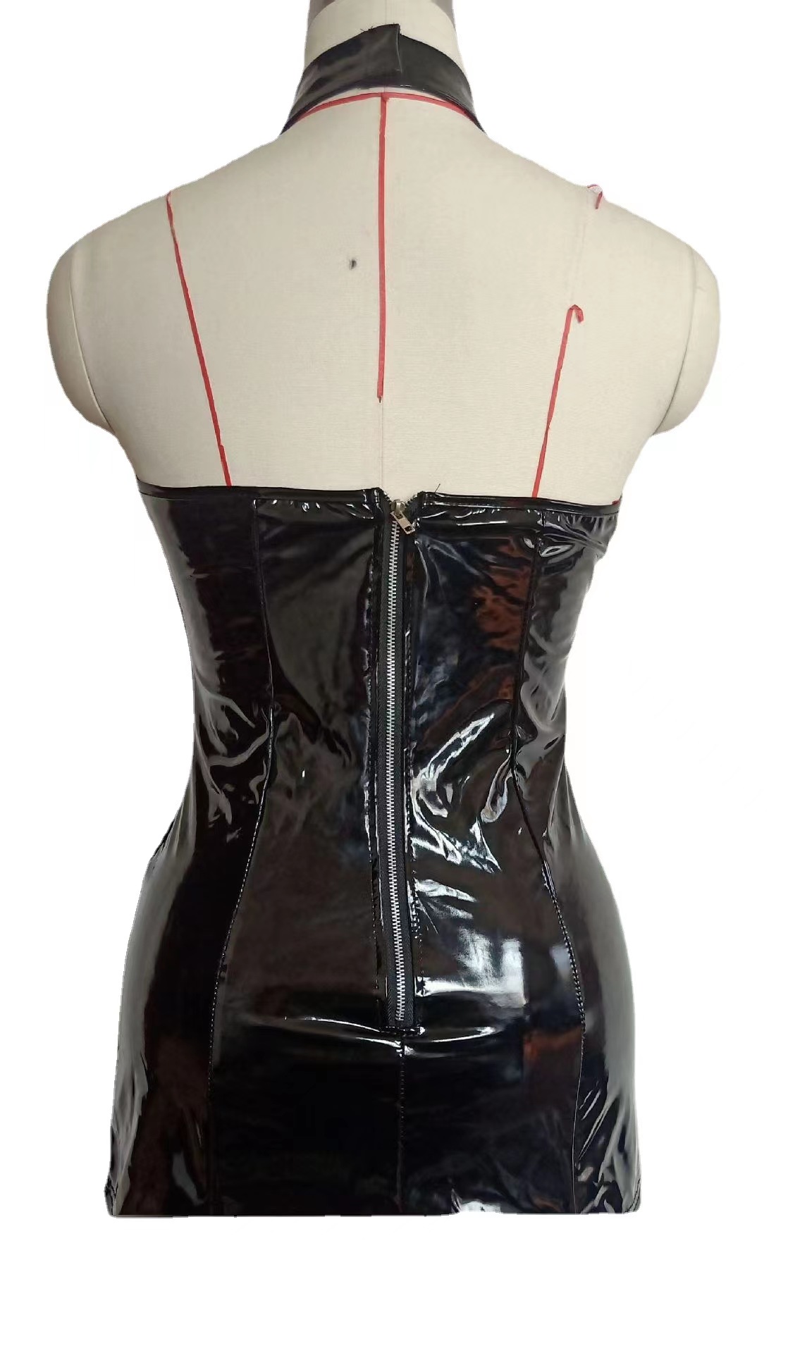 Rochie Mini Open Cups, Wetlook, Negru, L, JGF Lingerie