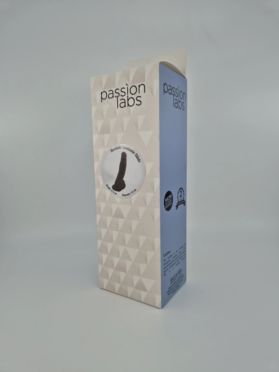 Dildo Craig Sliding&Bendable, TPE Strat Dublu, Maro, 21.5 cm, Passion Labs