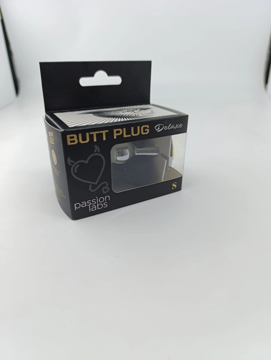 Dop Anal Metallic Buttplug, Small, Argintiu/Portocaliu, Passion Labs