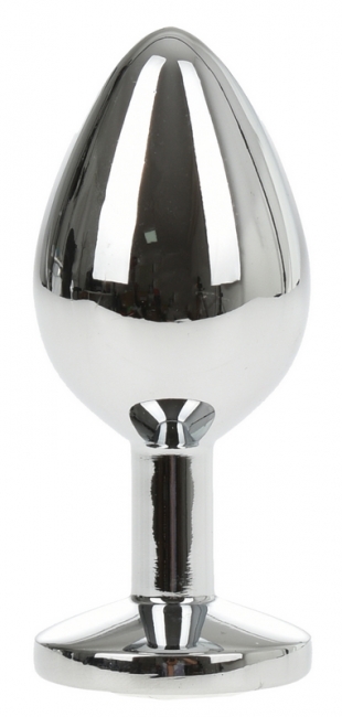 Dop Anal Metallic Buttplug, Medium, Argintiu/Portocaliu, Passion Labs