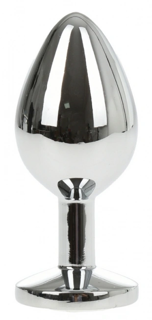 Dop Anal Metallic Buttplug, Medium, Argintiu/Verde Deschis, Passion Labs