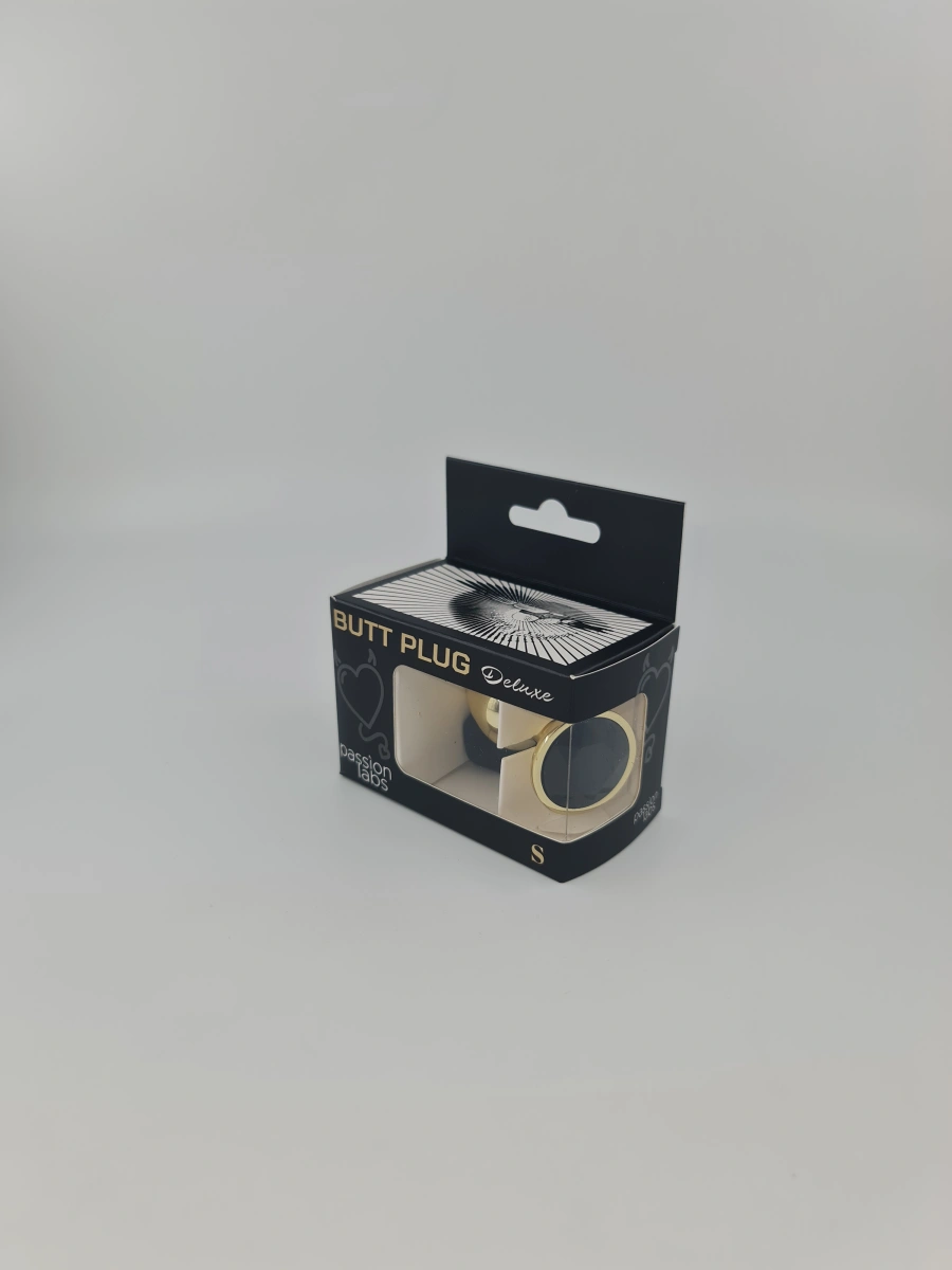 Dop Anal Metallic Buttplug, Small, Auriu/Negru, Passion Labs