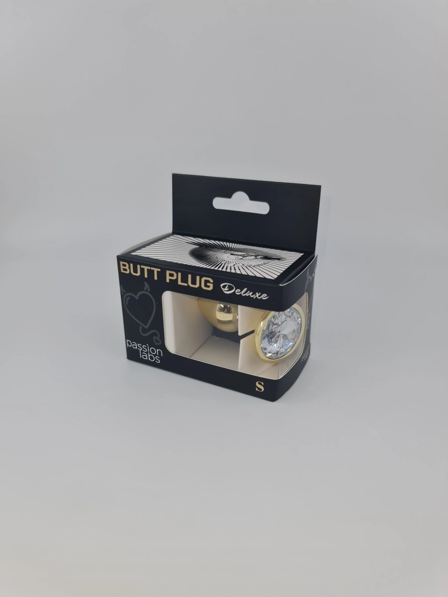Dop Anal Metallic Buttplug, Small, Auriu/Transparent, Passion Labs