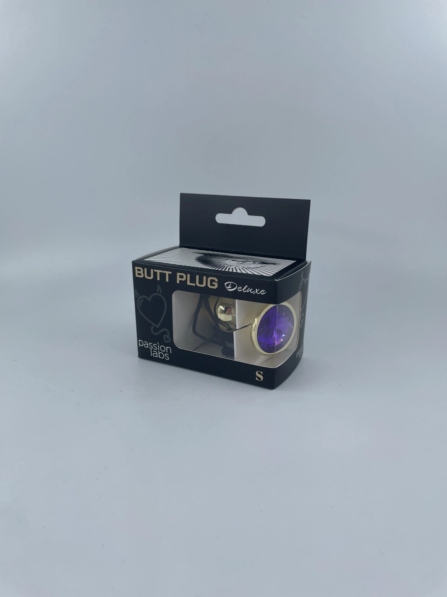 Dop Anal Metallic Buttplug, Small, Auriu/Mov, Passion Labs