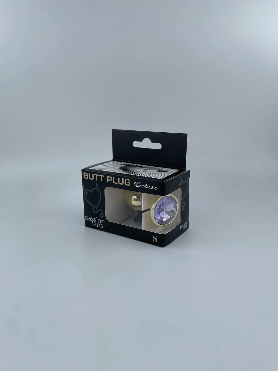 Dop Anal Metallic Buttplug, Small, Auriu/Mov Deschis, Passion Labs