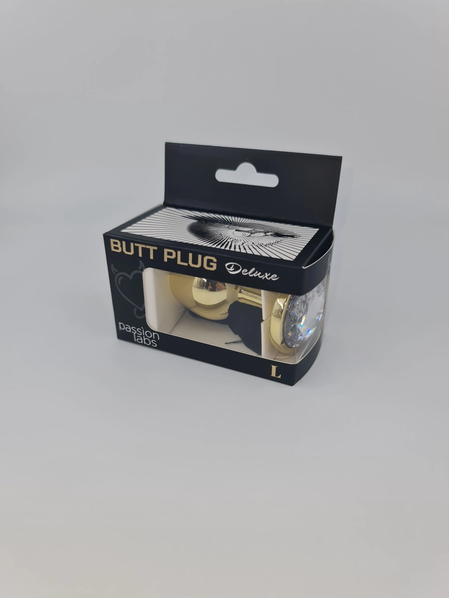 Dop Anal Metallic Buttplug, Large, Auriu/Transparent, Passion Labs