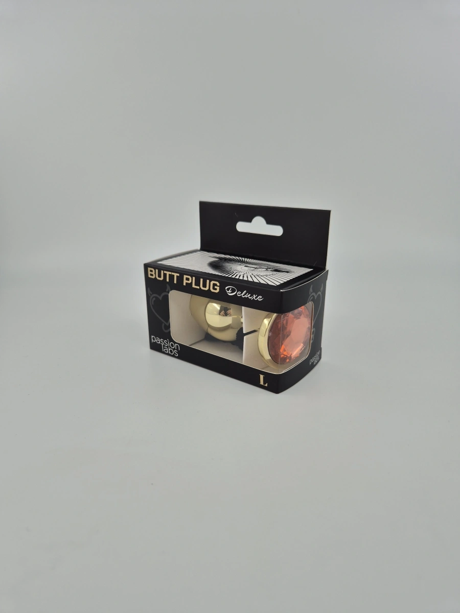 Dop Anal Metallic Buttplug, Large, Auriu/Portocaliu, Passion Labs
