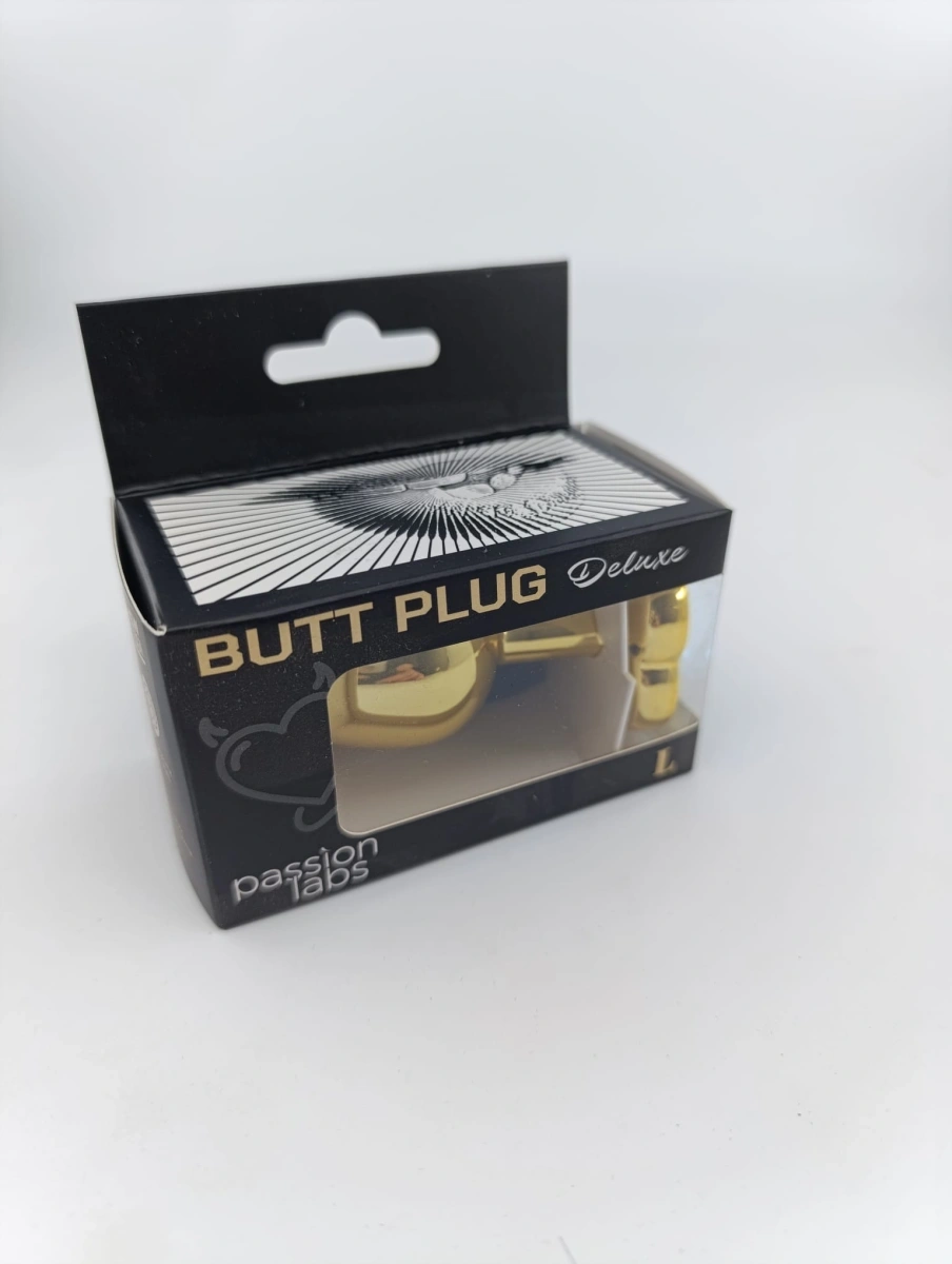 Dop Anal Gold Metallic Buttplug Large, Auriu/Fucsia, Passion Labs