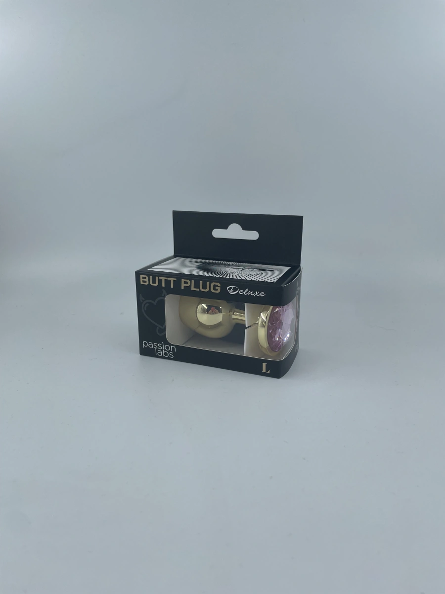Dop Anal Metallic Buttplug, Large, Auriu/Roz Deschis, Passion Labs