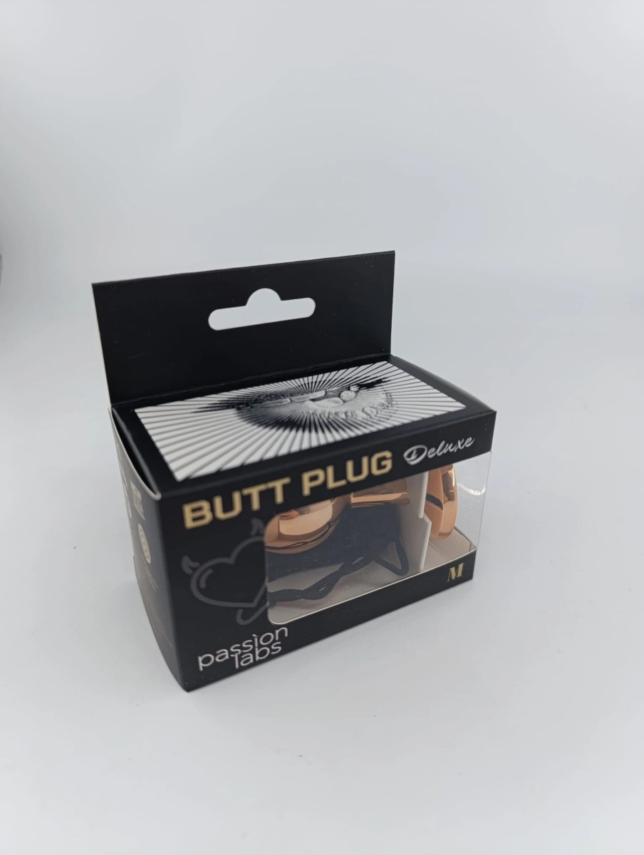 Dop Anal Charm Anal Plug Medium, Rose Gold, Piatra Verde Deschis, Passion Labs