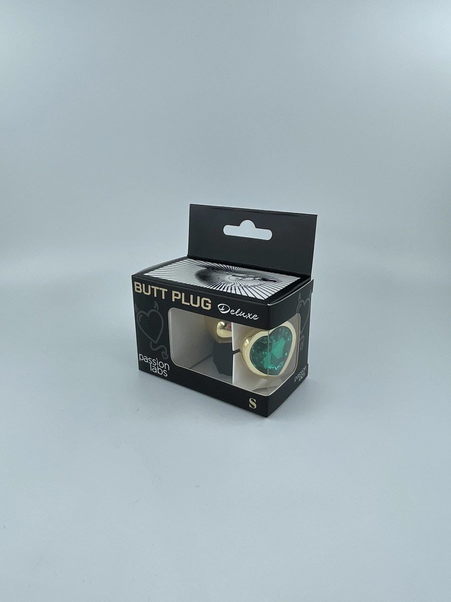 Dop Anal Hearty Buttplug, Small, Auriu/Verde Inchis, Passion Labs