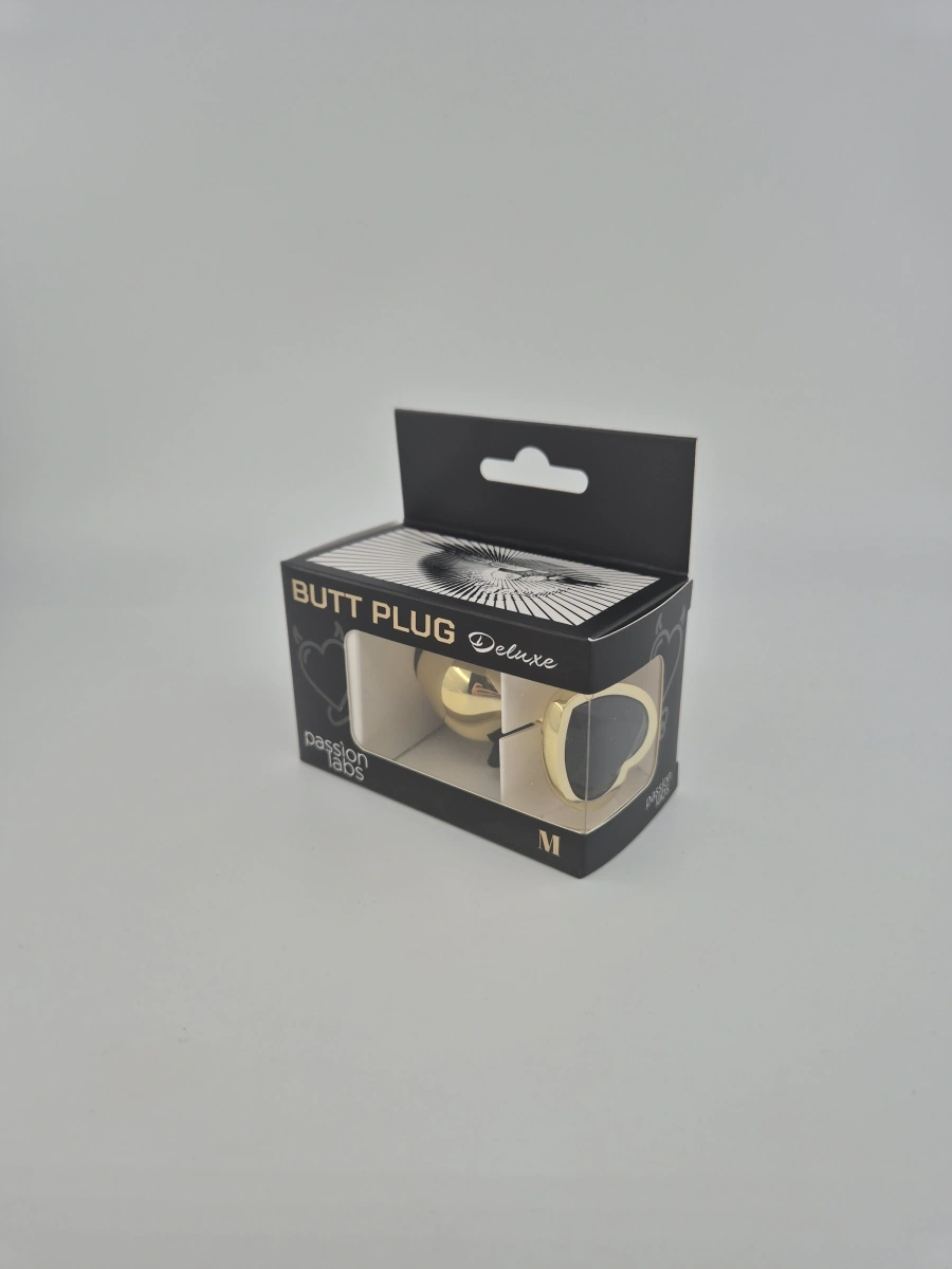 Dop Anal Hearty Buttplug, Medium, Auriu/Negru, Passion Labs