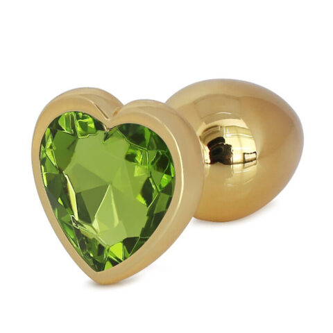 Dop Anal Hearty Buttplug, Medium, Auriu/Verde Deschis, Passion Labs